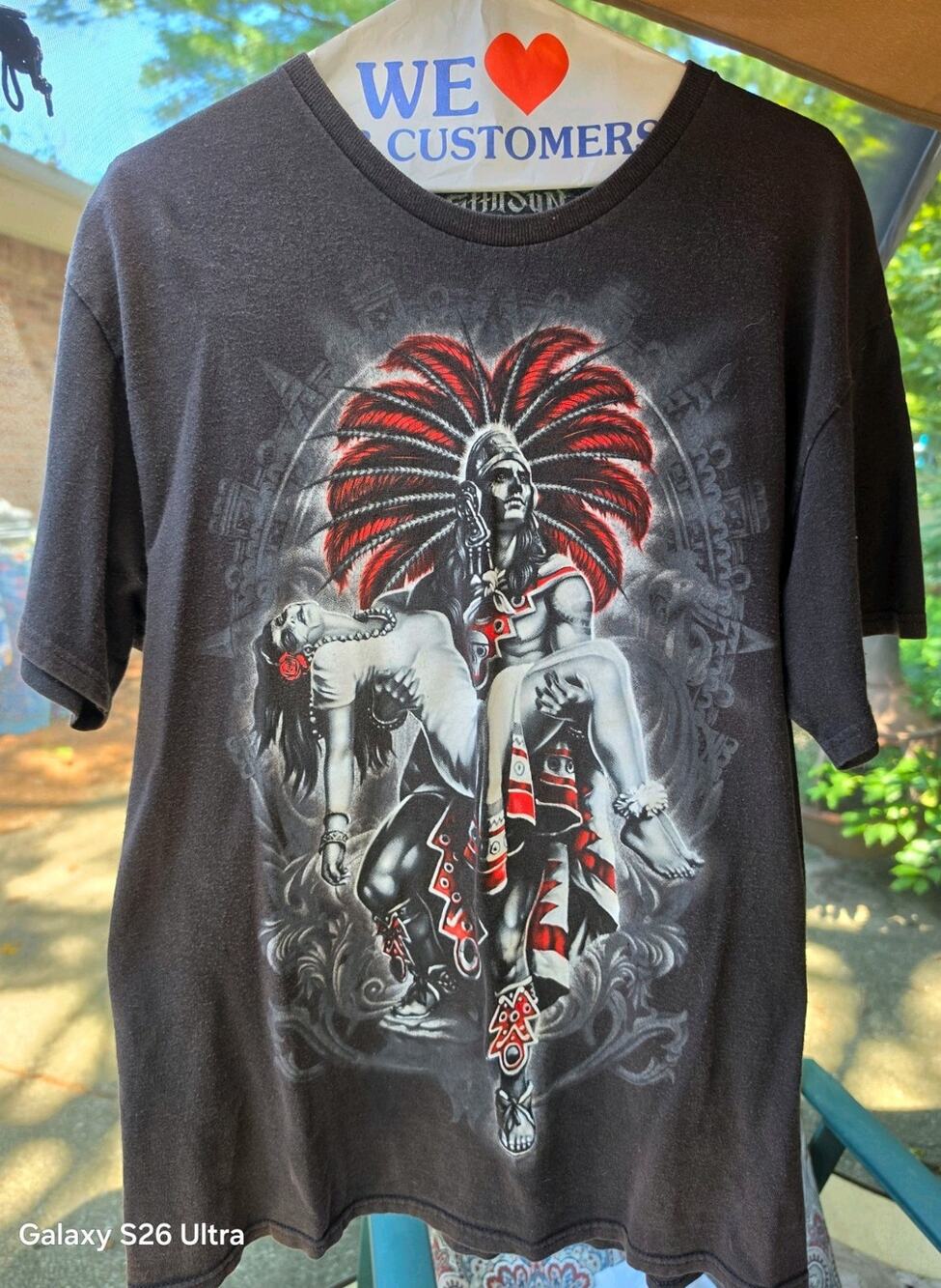 Aztec Warrior Graphic T Shirt Fifth Sun L